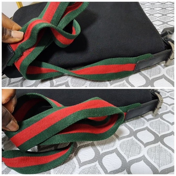 Authentic Gucci Black Techno Canvas Web Flap Messenger Bag - Picture 9 of 16